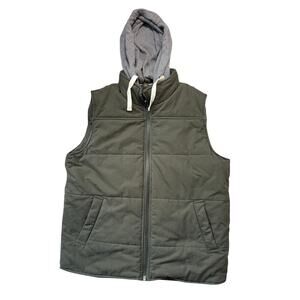 The NORMAL BRAND DANO Hooded Men's Vest, size Large, Green